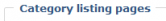 Category listing pages Category listing pages
