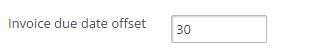 Invoice due date offset Invoice due date offset